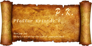 Pfeffer Kristóf névjegykártya