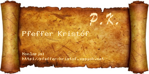 Pfeffer Kristóf névjegykártya